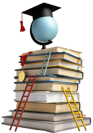 books with globe